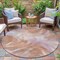 Homeroots 8' Copper And Ivory Round Abstract Washable Indoor Outdoor Area Rug 631337 - alternate 3
