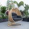 Leisuremod Mendoza Light Brown Wicker Hanging 2 person Egg Swing Chair with Black Cushions MSCLBR-53BL - alternate 5