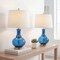 Jonathan Y Lavelle 25" Glass LED Table Lamp, Cobalt Blue/Brass Gold, 2PK JYL1068C-SET2 - alternate 5