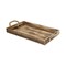 Homeroots 20in Brown Distressed Wood Handmade Serving Tray With Rope Handles 399628 - alternate 3