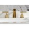 Kingston Brass Widespread Bathroom Faucet with Knurled Handle and Brass Pop-Up, Brushed Brass KS4987KNL - alternate 3