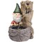 Lumineo 16.9'' W.x17.7'' H.x12.8'' L. Glassfiber Reinforced Concrete Log Waterfall Solar Fountain with Gnome 9892954 - alternate 1