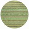 Homeroots 8' Artichoke Green And Taupe Round Striped Washable Indoor Outdoor Area Rug 615316 - alternate 2