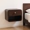 Homeroots 16" Walnut Solid Wood Round One Drawer Floating Nightstand 651542 - alternate 8