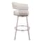 Homeroots 31" White And Silver Faux Leather And Stainless Steel Bar Height Swivel Bar Chair 555768 - alternate 3