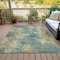 Homeroots 8' X 10' Teal Blue And Beige Abstract Washable Indoor Outdoor Area Rug 630708 - alternate 4