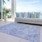 Homeroots 10' X 14' Sky Blue Ivory And Gray Damask Washable Indoor Outdoor Area Rug 603790 - alternate 7