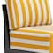 Homeroots 27" White And Yellow And Black Fabric Striped Side Chair 572305 - alternate 5