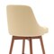 Homeroots 30" Cream and Wood Brown Faux Leather with Solid Wood Swivel Bar Height Bar Chair 534484 - alternate 3