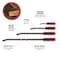 Performance Tool 4 pc. Pry Bar Set, Chrome Vanadium, Storage Tray W2030 - alternate 3