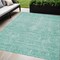 Homeroots 8' X 10' Aqua And Ivory Damask Washable Indoor Outdoor Area Rug 603356 - alternate 1
