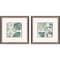 Homeroots Set Of Two Green Botanical Silver Framed Wall Art, 2PK 649303 - alternate 1