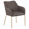 Leisuremod Zaire Collection Modern Dining Chair, Gold Legs and CHarcoal Fabric ZDC52CH - alternate 1