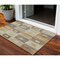 Homeroots 3' X 5' Linen Blue And Copper Geometric Washable Indoor Outdoor Area Rug 605043 - alternate 1