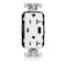 Leviton USB Receptacle, 20 A, 1 hp, White, PBT M58AC-W - alternate 1