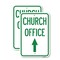 Signmission Church Office With Up Arrow, 12'' X 18'' 2 Signs, Heavy Gauge Aluminum, 2PK A-1218-2PACK-24275 - alternate 1
