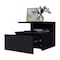 Homeroots 12" Black Wood One Drawer Nightstand with Integrated Tech 518170 - alternate 2