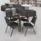 Regency Square Kahlo Breakroom Table W/ 4 Restaurant Stack Chairs, 36 in W, 36 in L, Neo Walnut TPL3636NWBK29BK - alternate 3