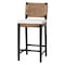 Bali & Pari Alise Handwoven Seagrass Bar Stool with Mahogany Wood Frame 260-14242-ZORO - alternate 1