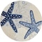 Homeroots 4' Navy Blue And Gray Round Starfish Indoor Outdoor Area Rug 546818 - alternate 1