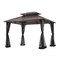 Sunjoy 10 ft. x 12 ft. Black and Brown Steel Gazebo with 2-tier Hip Roof Hardtop A102009100 - alternate 1