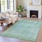 Homeroots 5' X 8' Teal Blue And Ivory Abstract Washable Indoor Outdoor Area Rug 631072 - alternate 3