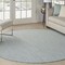 Homeroots 6' Blue Round Geometric Power Loom Area Rug 522009 - alternate 5