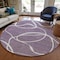 Homeroots 8' Purple And Ivory Round Abstract Washable Indoor Outdoor Area Rug 597513 - alternate 4