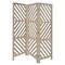 Homeroots 67" Brown Solid WoodFolding Three Panel Screen Room Divider 376796 - alternate 1