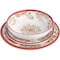 Laurie Gates Brick Floral Ripple 12 Piece Melamine Dinnerware Set in Red 123197.12R - alternate 4