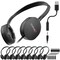 Venturex Stereo Kids Learning Phone & Computer Headphone, 3.5mm & USB-A Adapter, Black, 50PK K22 - alternate 1
