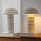 Jonathan Y Cremini 17.5" Modern Minimalist Plaster-Look Ribbed Mushroom Resin Cylinder LED Table Lamp, Cre, 2PK JYL9204A-SET2 - alternate 5