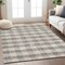 Homeroots 8' X 10' Taupe And Gray Plaid Washable Indoor Outdoor Area Rug 595520 - alternate 5