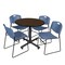 Regency Round Kobe Breakroom Table W/ 4 Zeng Stack Chairs, 36 in W, 36 in L, Neo Walnut TKB36RNDNW44BE - alternate 1