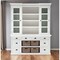 Homeroots 87" White Wood Bookcase with Glass Doors Drawers and Baskets 397667 - alternate 5