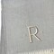 Homeroots 55" X 70" Gray White Herringbone Cotton Blend R Initial Throw Blanket with Tassels Embroidery 655541 - alternate 4