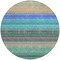Homeroots 8' Sage Teal Blue And Tan Round Striped Washable Indoor Outdoor Area Rug 614829 - alternate 3