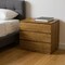 Homeroots 24" Tan Solid Wood Distressed Three Drawer Nightstand 612089 - alternate 3