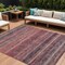 Homeroots 8' X 10' Rust And Blush Striped Washable Indoor Outdoor Area Rug 615851 - alternate 1
