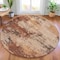 Homeroots 8' Rust And Beige Round Abstract Washable Indoor Outdoor Area Rug 630629 - alternate 4