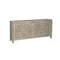 Homeroots 78in Gray Distressed Solid Wood Carved Floral Sideboard with Four Doors 569594 - alternate 5