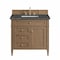 James Martin Vanities Brittany 36" Single Vanity, Pecan w/ 3 CM Parisien Bleu Silestone Top 655-V36-PCN-3PBL - alternate 1