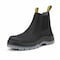 Handpoint Mens 6 in Soft Toe Work Boots-Black Crazy Horse Leather Slip-On Safety Boots, Slip Resistant, 12 80N04-EE-12 - alternate 1