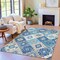 Homeroots 3' X 5' Blue Beige And Sky Blue Southwestern Washable Indoor Outdoor Area Rug 632257 - alternate 5