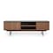 Homeroots 63in Walnut And Gray Wood Open And Enclosed Storage TV Stand 473295 - alternate 1
