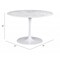 Homeroots 47" White Rounded Marble And Steel Pedestal Base Dining Table 394617 - alternate 3