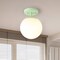 Jonathan Y Marcel Bistro 7.8 in. 1-Light Bohemian Farmhouse Iron/Frosted Glass LED Semi Flush Mount, Mint Green/ JYL7499E - alternate 6