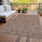 Homeroots 10' X 14' Chocolate And Gray Floral Washable Indoor Outdoor Area Rug 582265 - alternate 5