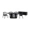 Homeroots Six Piece Black Oval Dining Set with Four Chairs and Sideboard 571711 - alternate 1