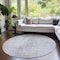 Homeroots 8' Silver And Gray Round Abstract Washable Indoor Outdoor Area Rug 587304 - alternate 3